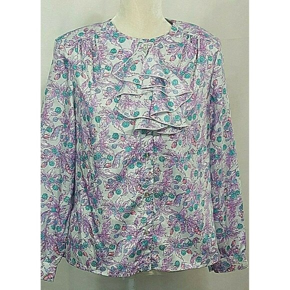 Blouse Femme H&M En Dentelle Ivoire à Manches Longues - Taille 10 - Très Bon État Occasion